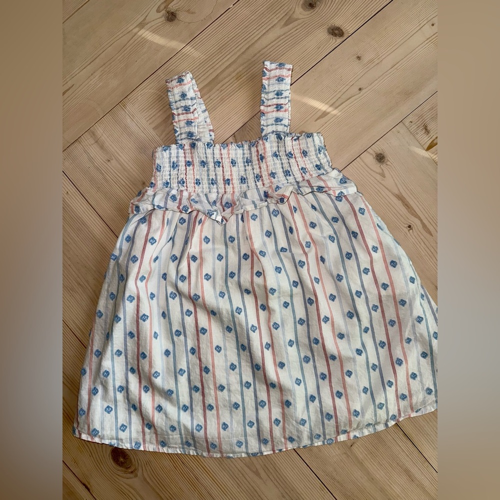 Cat & Jack Blue and Red Striped Casual Dress